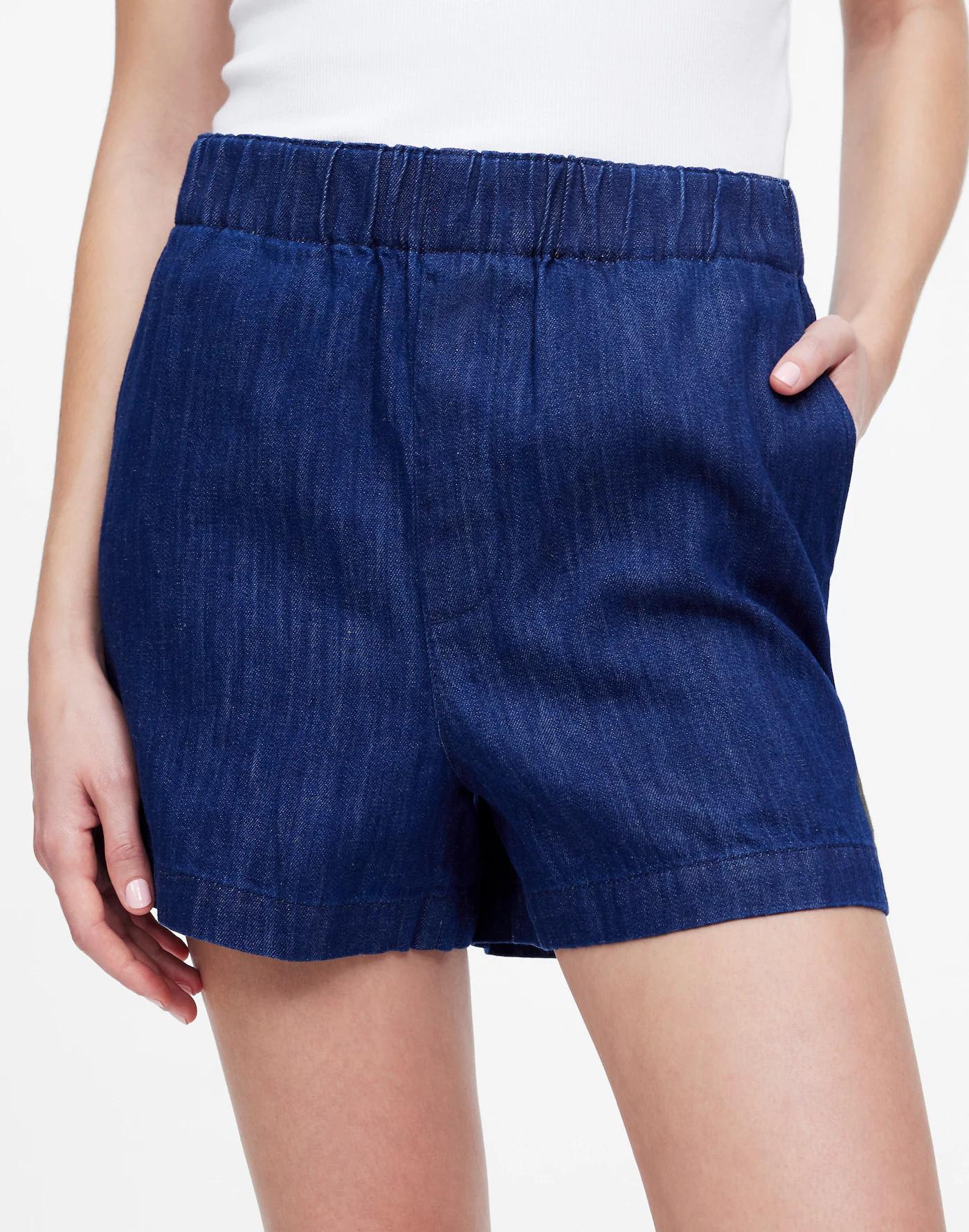 Denim Pull-On Shorts Product Image