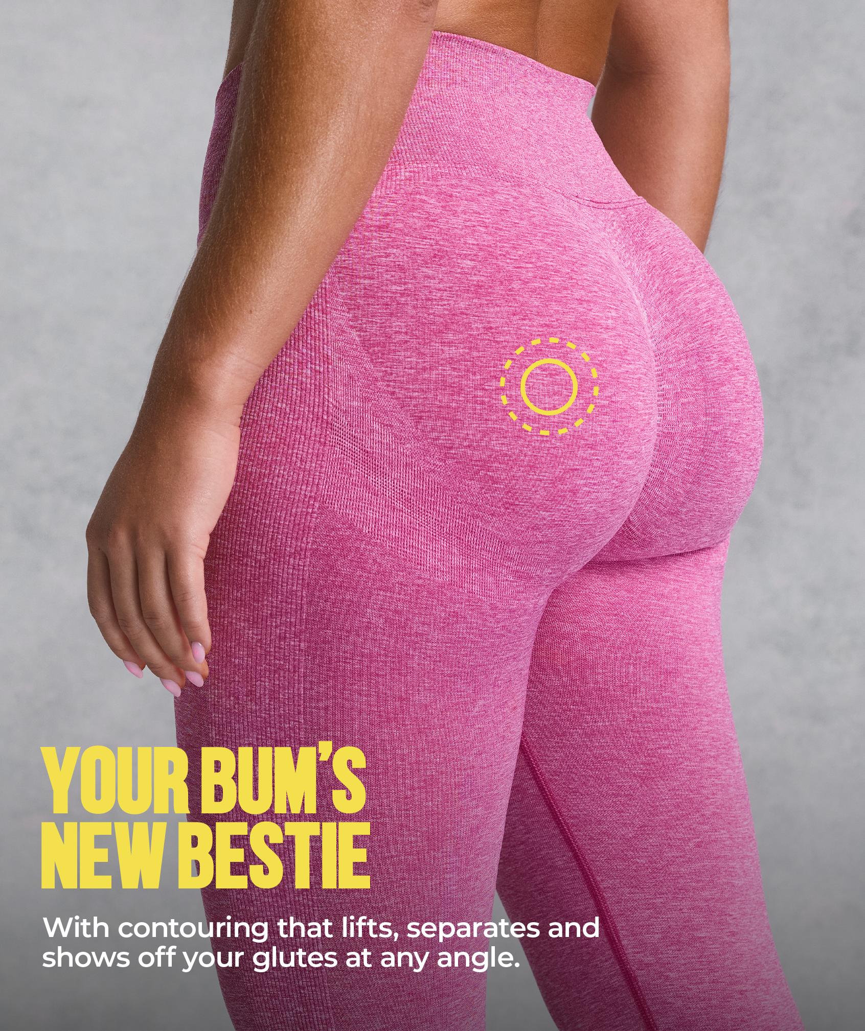 Gymshark Lift Seamless Leggings - Winning Pink/White Marl Female Product Image