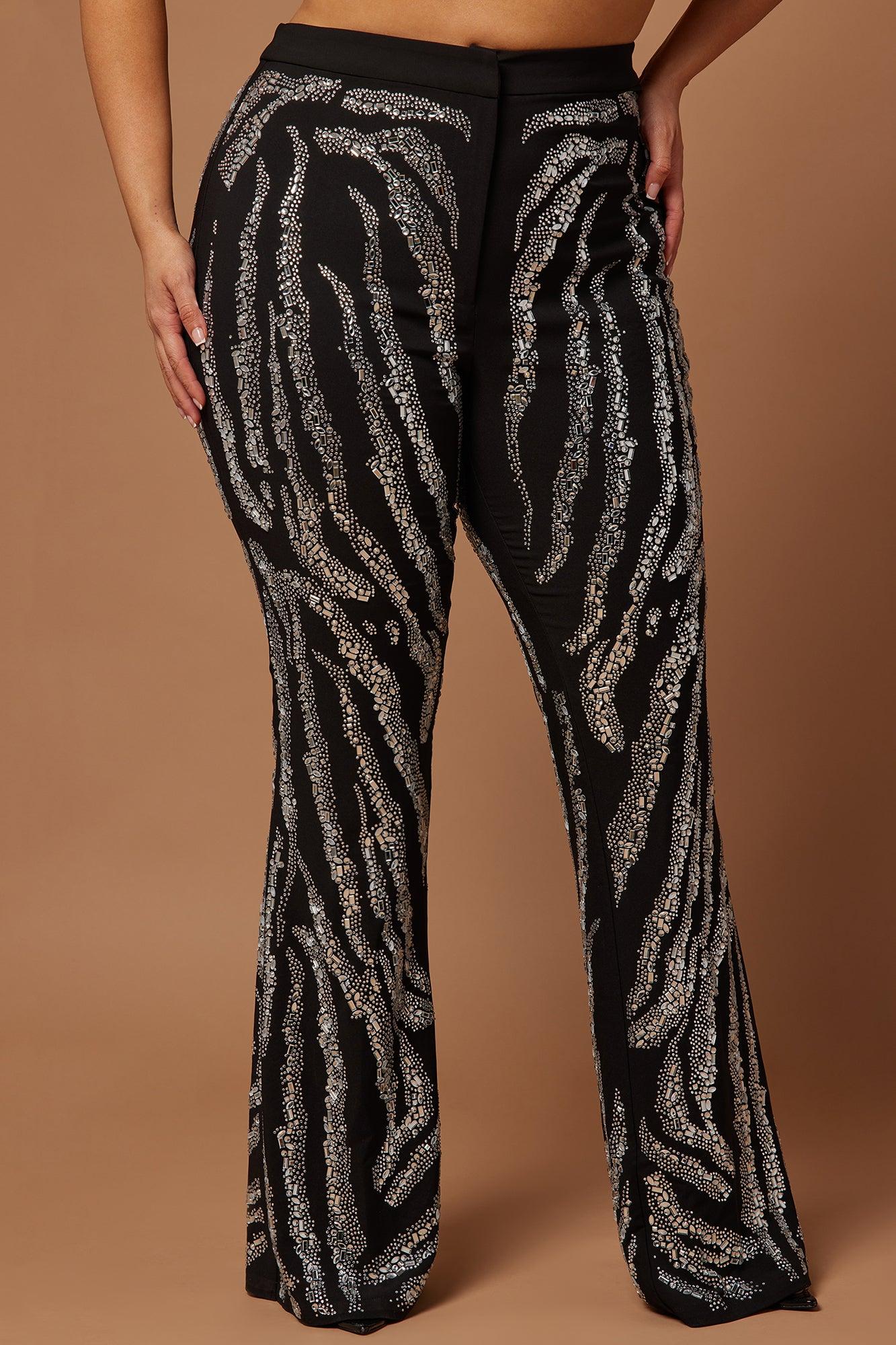 Amira Embellished Pant - Black Product Image