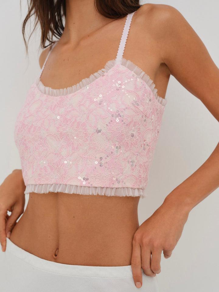 Isabeau Sleep Top — Pink Product Image
