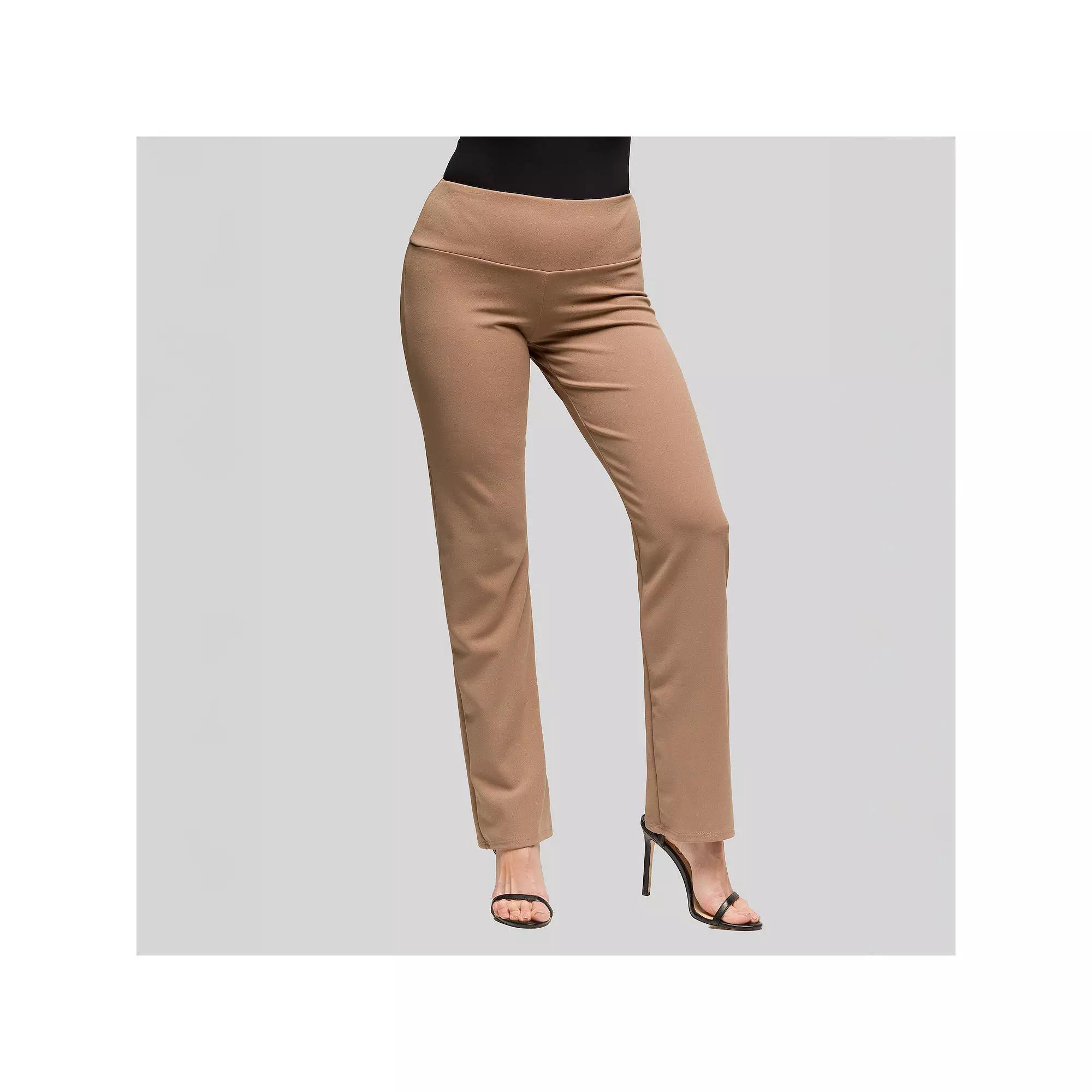 Women's 24Seven Comfort Apparel High Waist Stretch Dress Pants,  Product Image