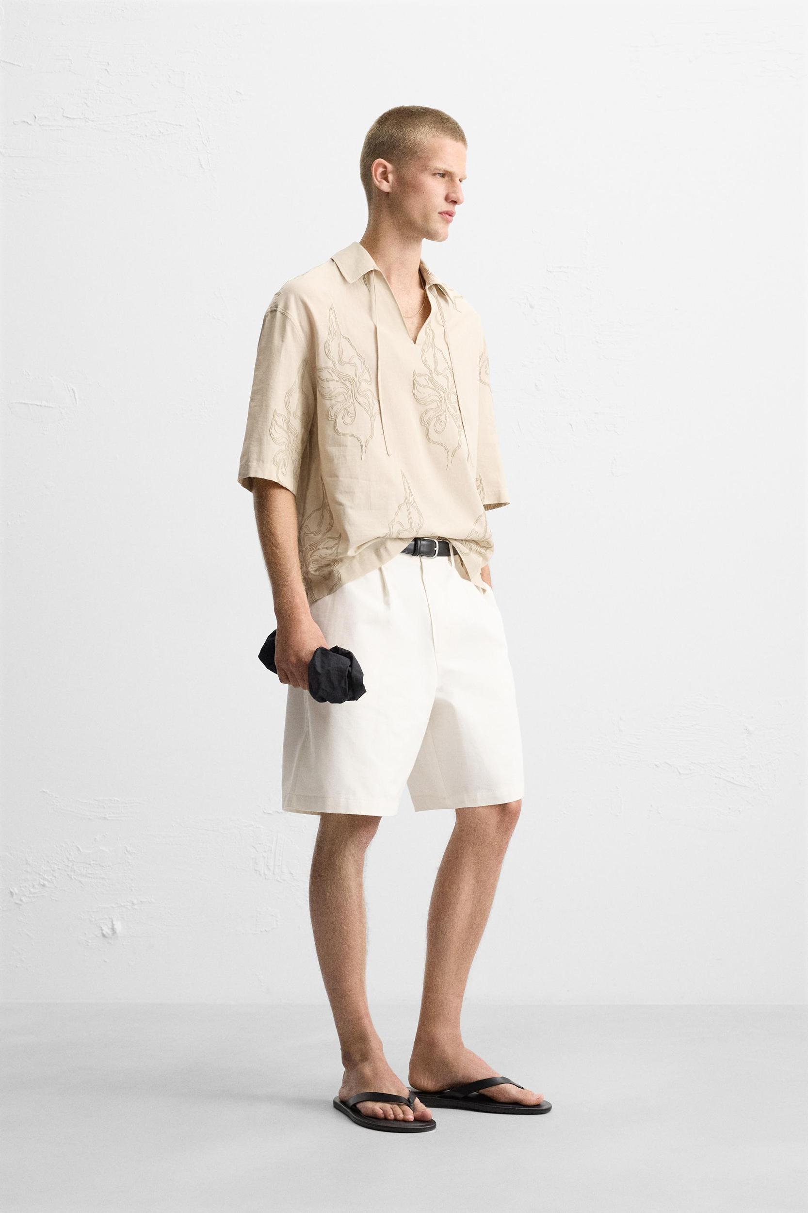 LEAF EMBROIDERED SHIRT Product Image