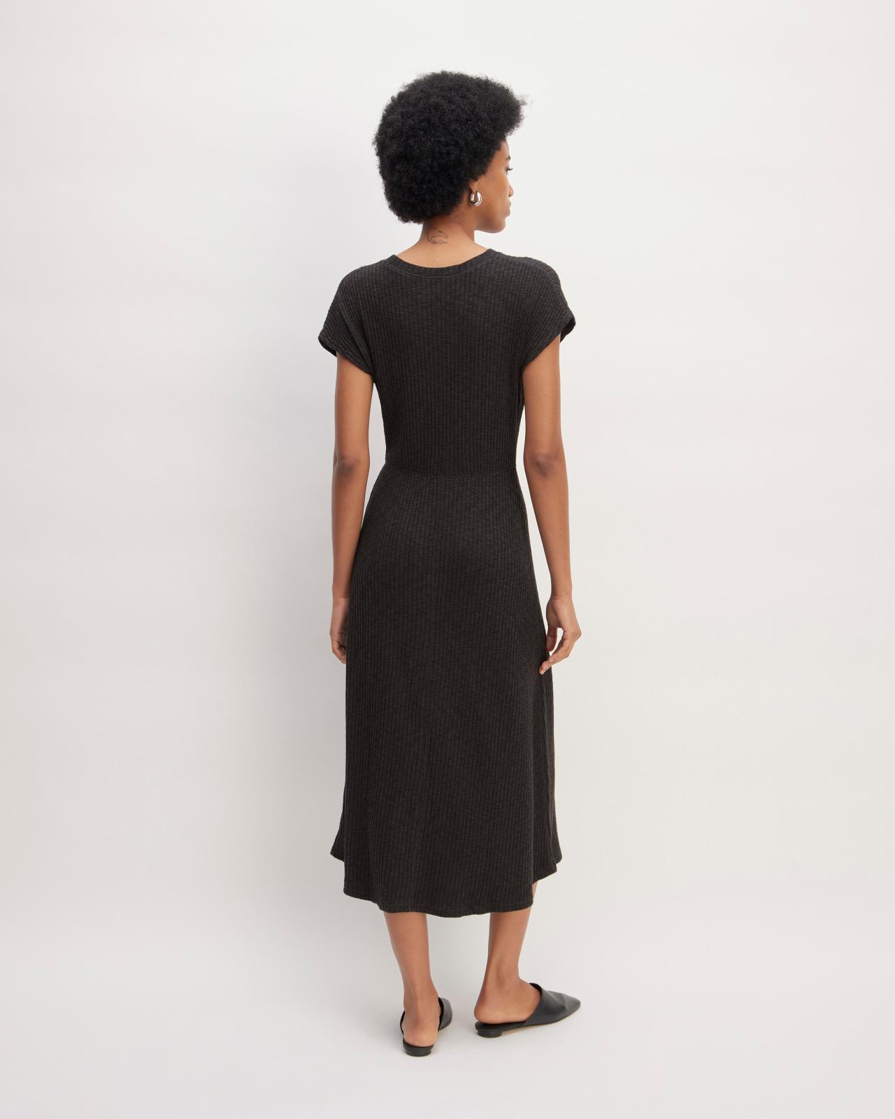 Womens Rib-Knit Cap-Sleeve Midi Dress by Everlane Product Image