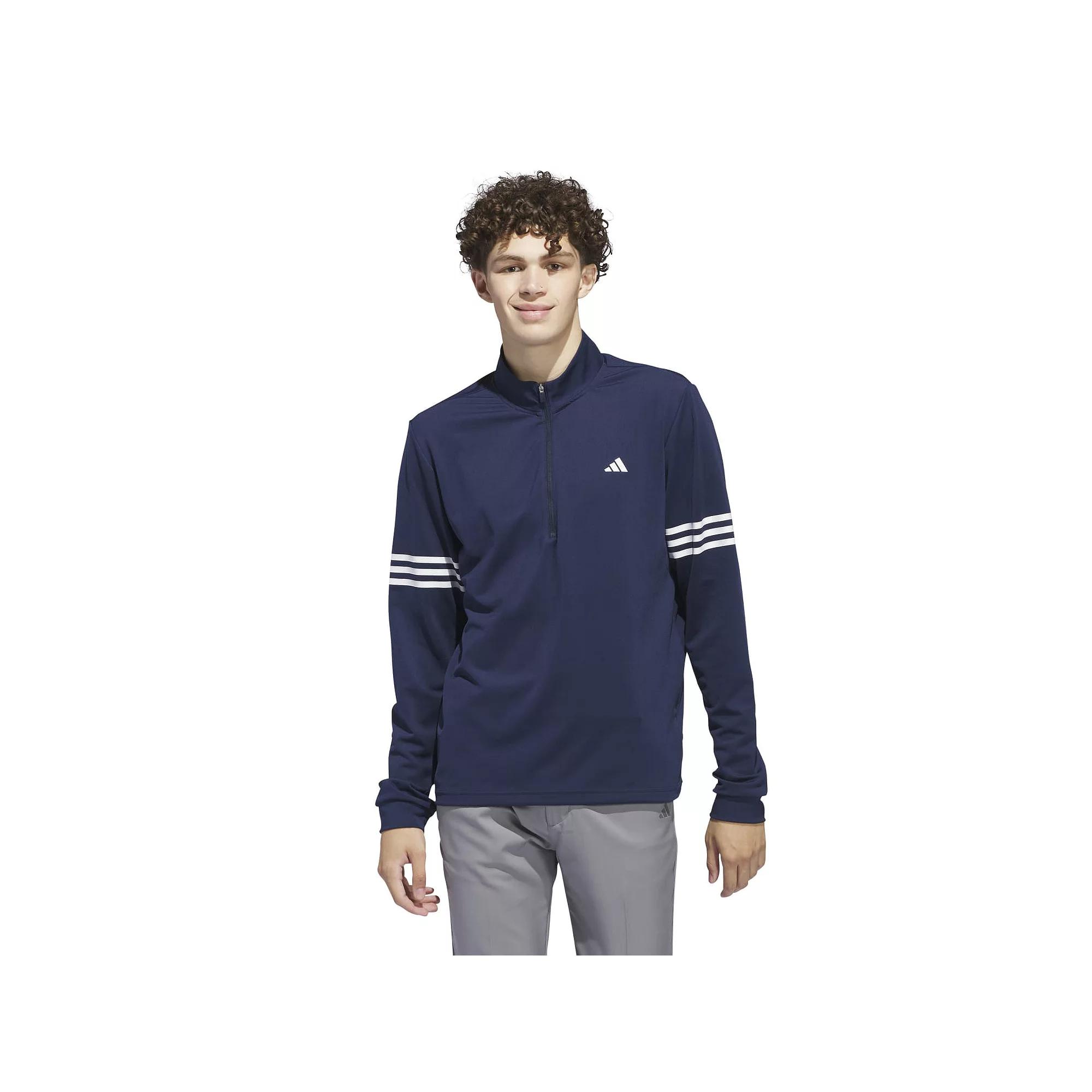 Men's adidas Adi 3-Stripes Half-Zip Top, Size: Small, Blue Product Image