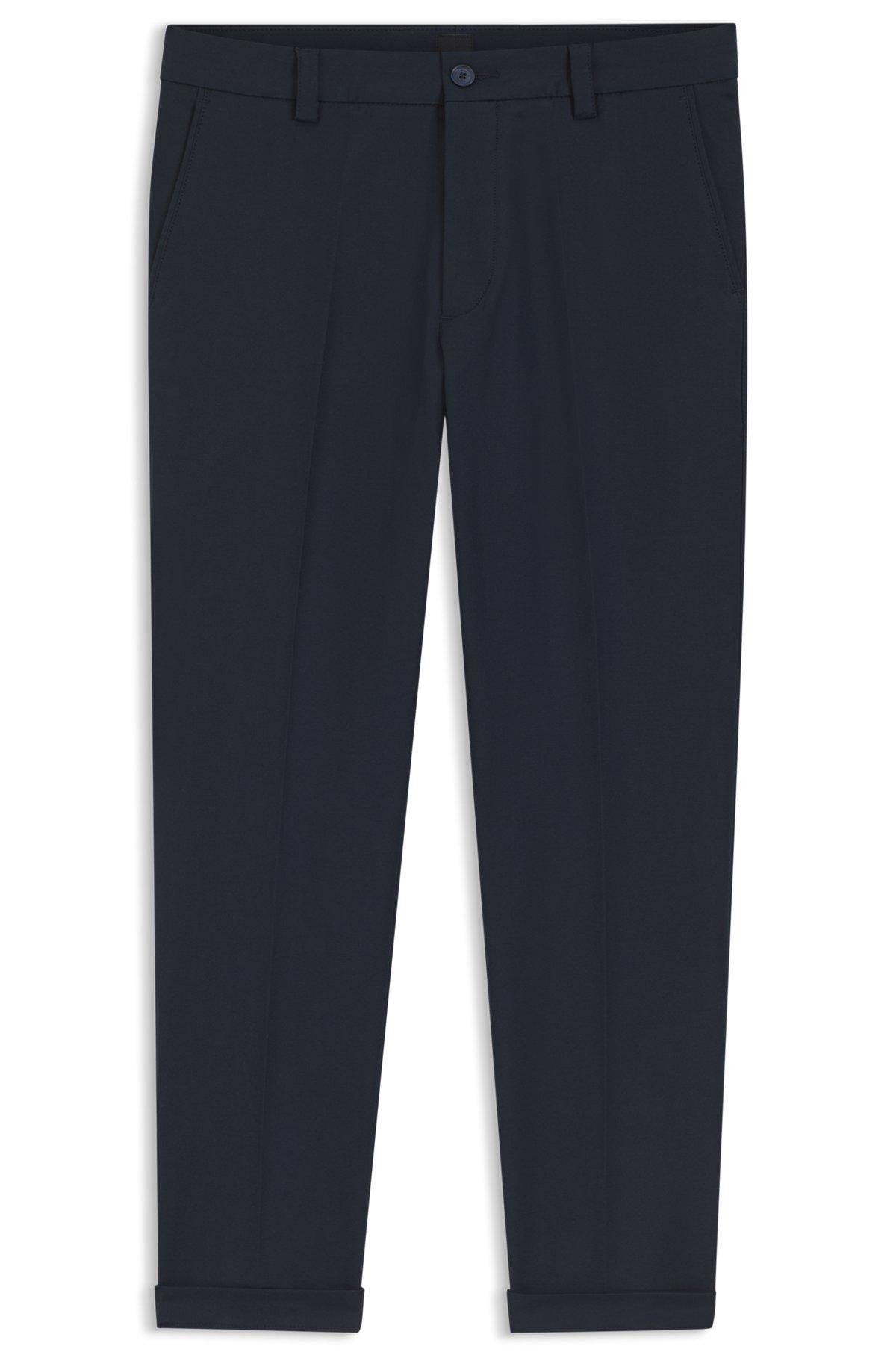 Easy-iron modern-fit trousers in cotton-blend twill Product Image