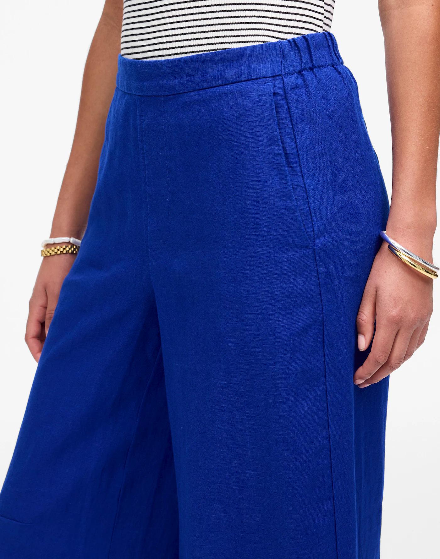 Petite Pull-On Barrel Pants in 100% Linen Product Image