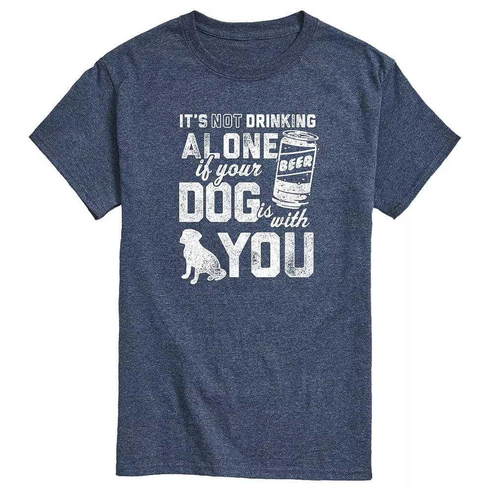 Men's Drinking Alone Dog Graphic Tee,  Product Image