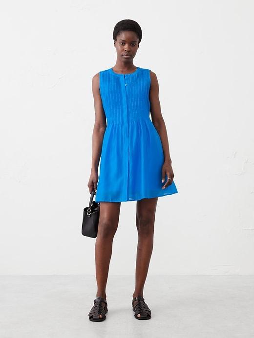 Pintuck Organza Mini Dress Product Image