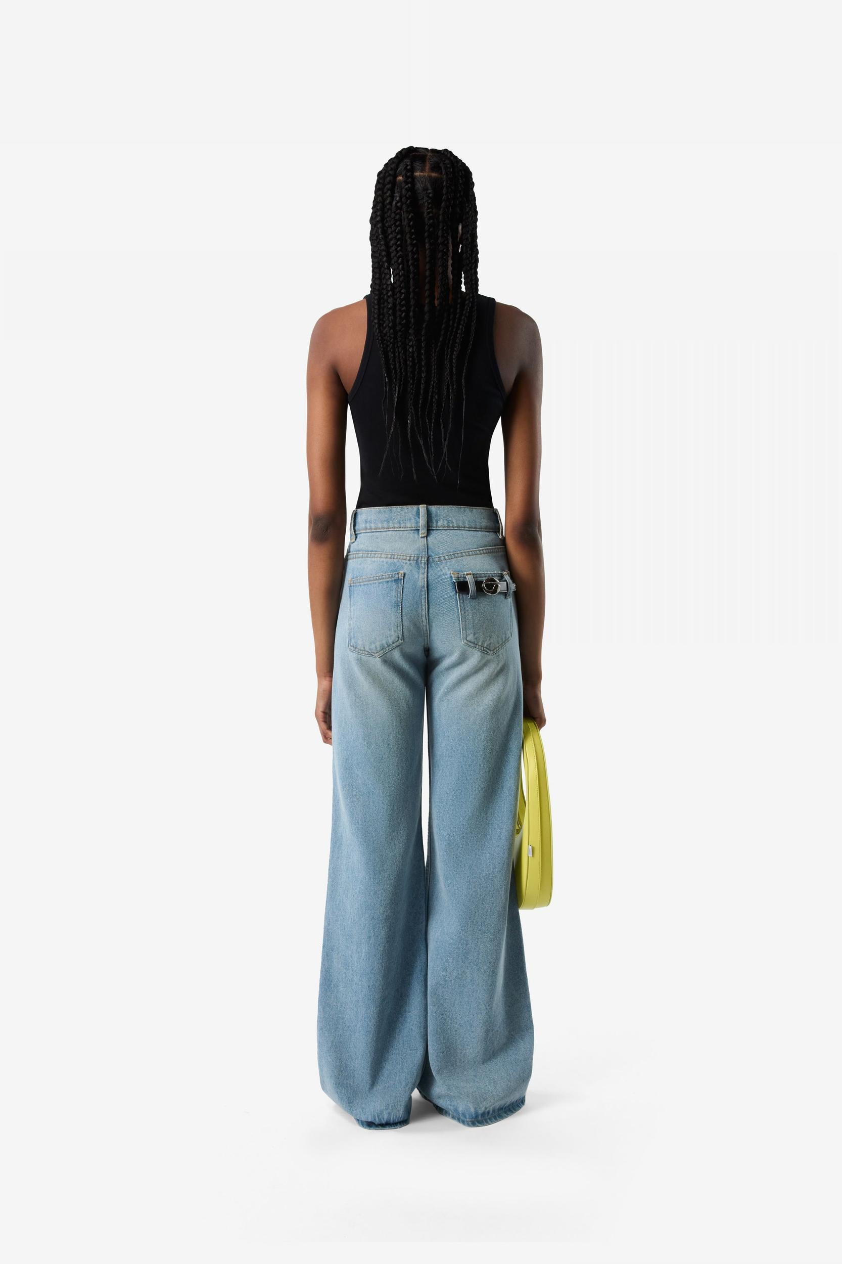 Wide Leg Denim Pants Product Image