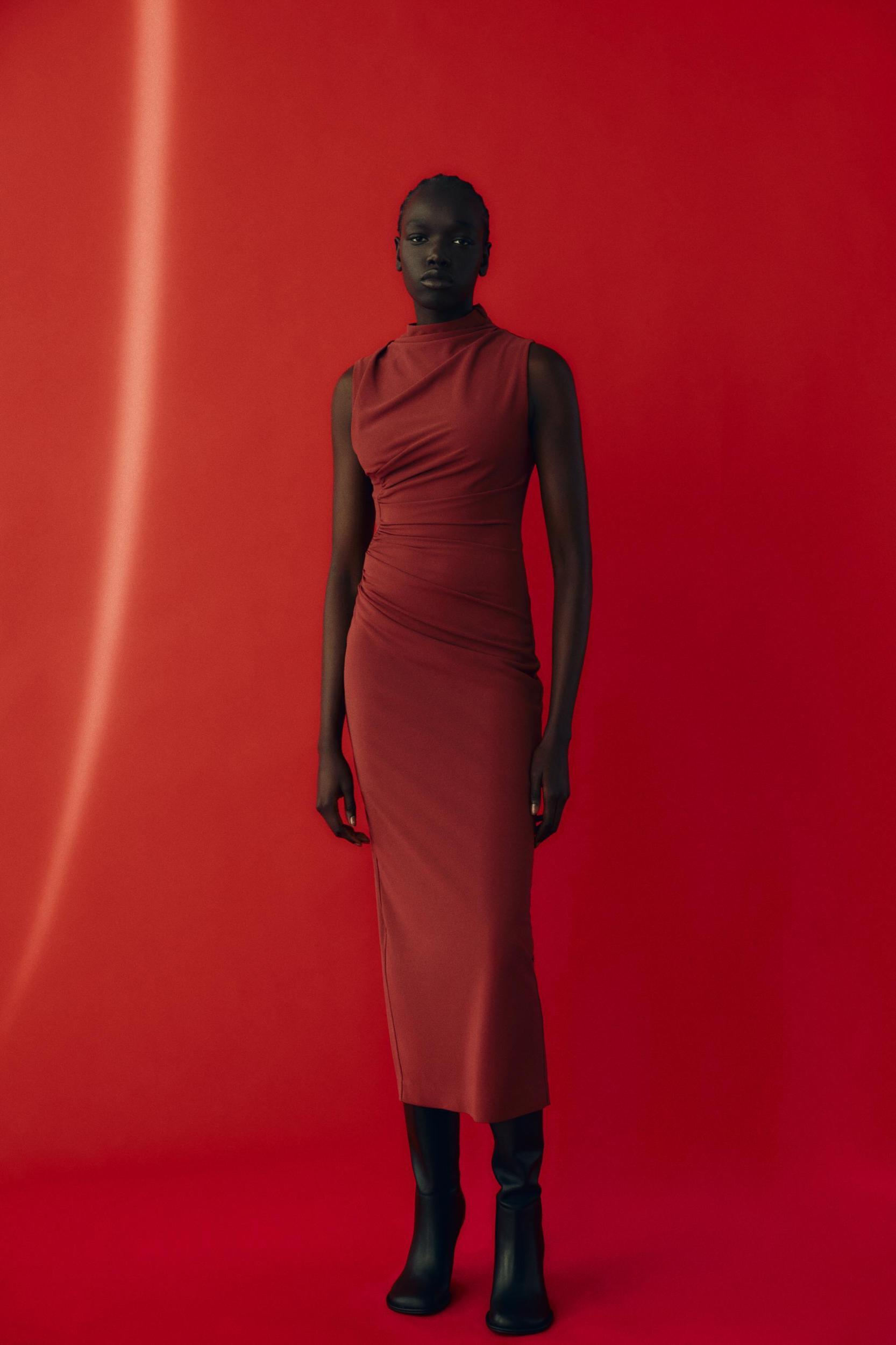 DRAPED MIDI DRESS Product Image