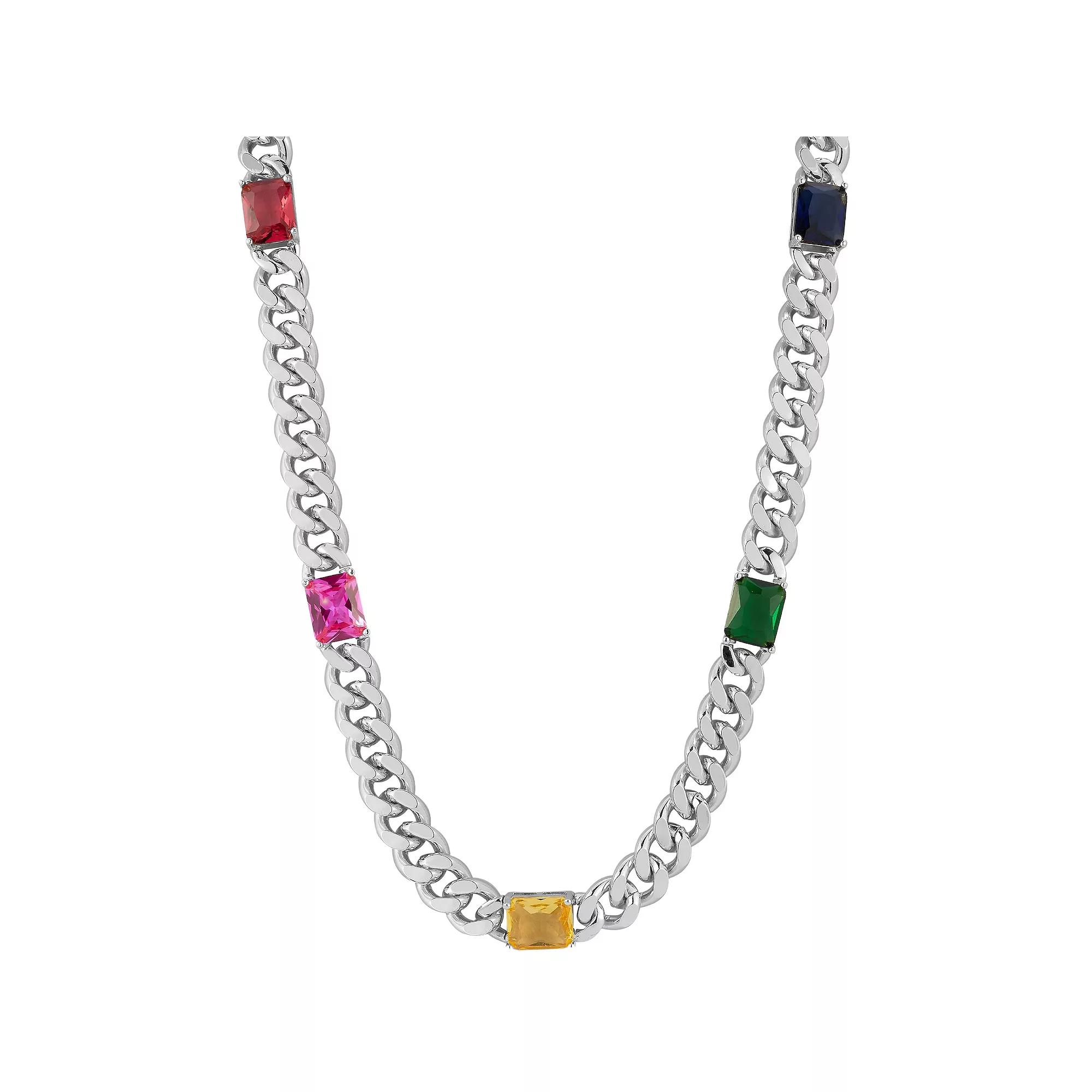 WINX 18k Gold Plated Cubic Zirconia Necklace, Women's, Size: 22", Silver Tone Product Image