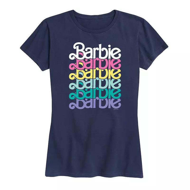 Women's Barbie Logo Stacked Spring Graphic Tee,  Product Image