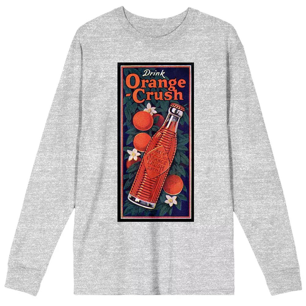 Men's Drink Orange Crush Long Sleeve Tee, Size: Small, Gray Product Image