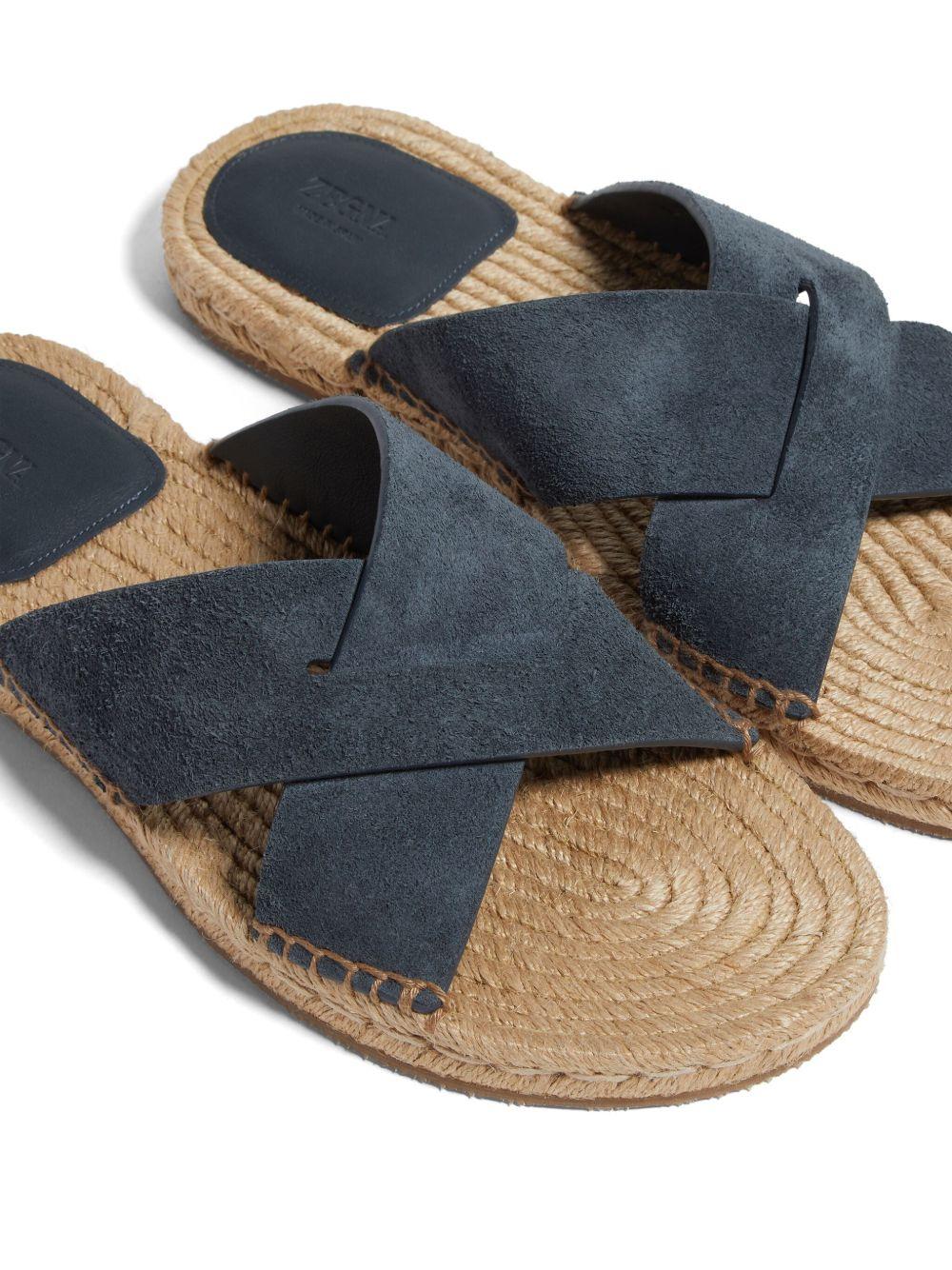 crossover-strap suede espadrilles Product Image