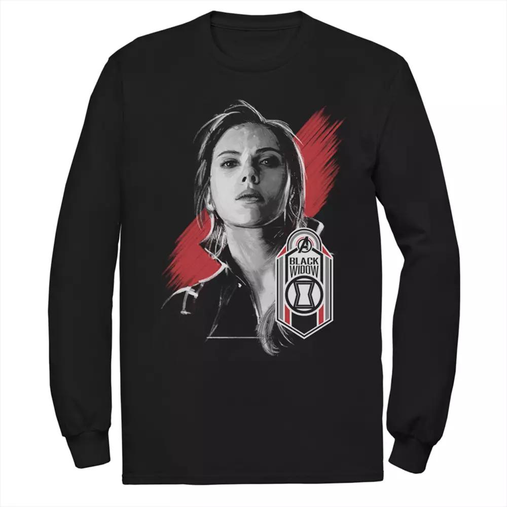 Men's Marvel Avengers Endgame Black Widow Tag Long Sleeve Tee,  Product Image