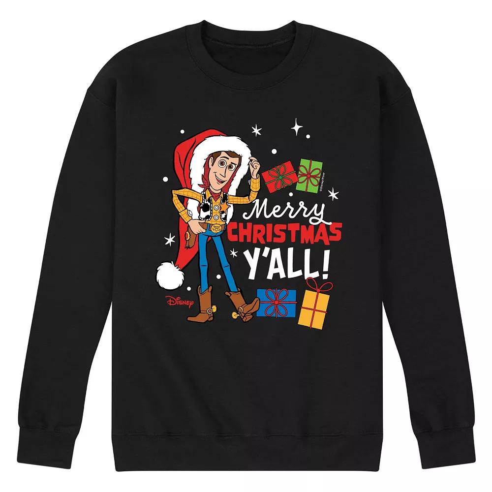 Disney / Pixar's Toy Story 4 Woody Men's Merry Christmas Y'all Fleece Sweatshirt,  Product Image