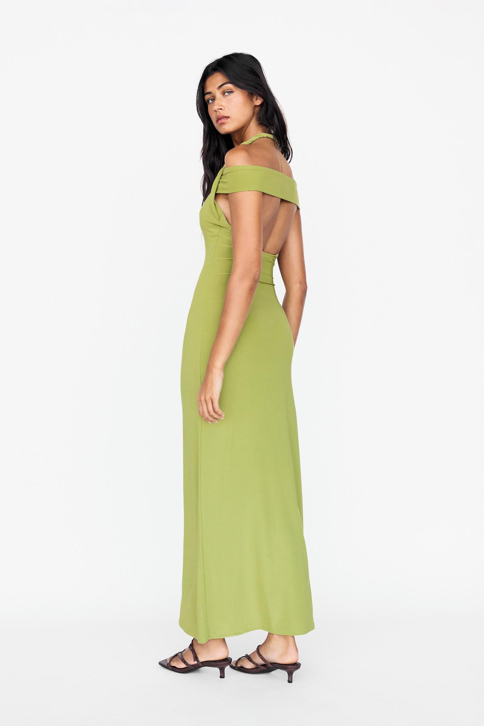 Halterneck midi dress Product Image