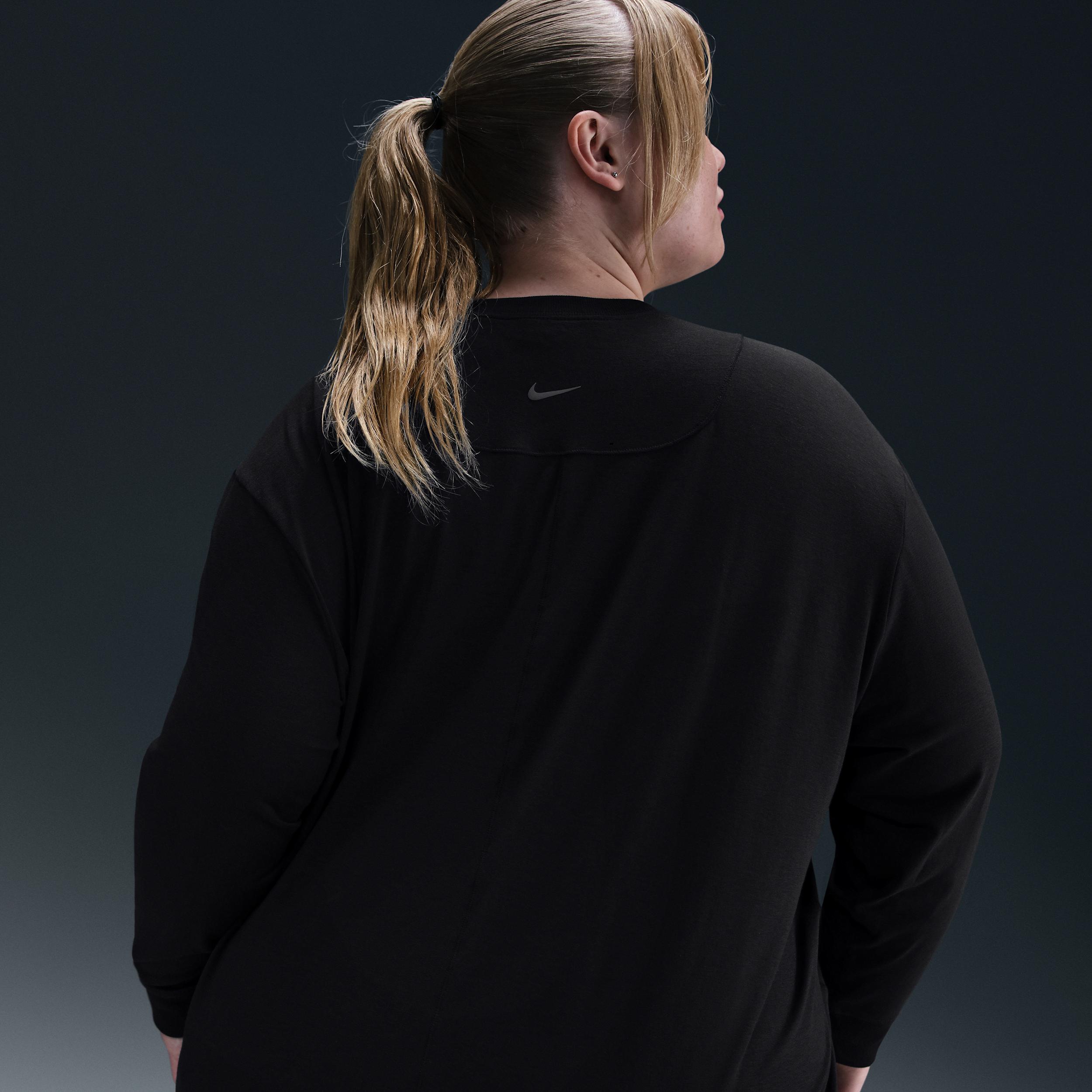 Nike Womens One Relaxed Dri-FIT Long-Sleeve Top (Plus Size) | FN2819-010 Product Image