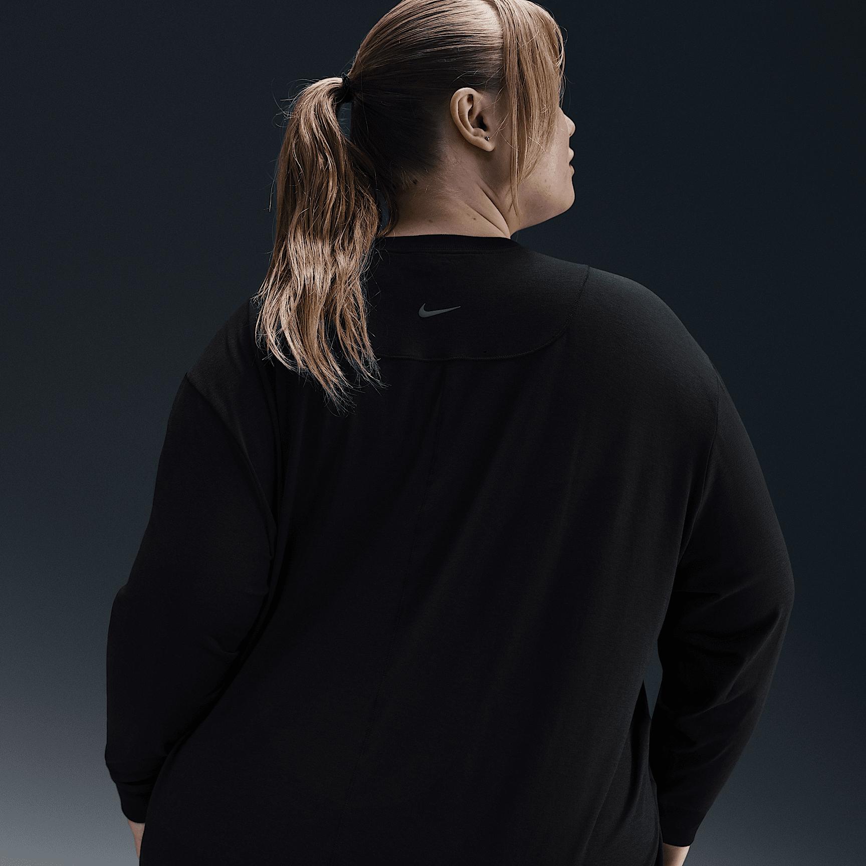 Nike Womens One Relaxed Dri-FIT Long-Sleeve Top (Plus Size) | FN2819-010 Product Image