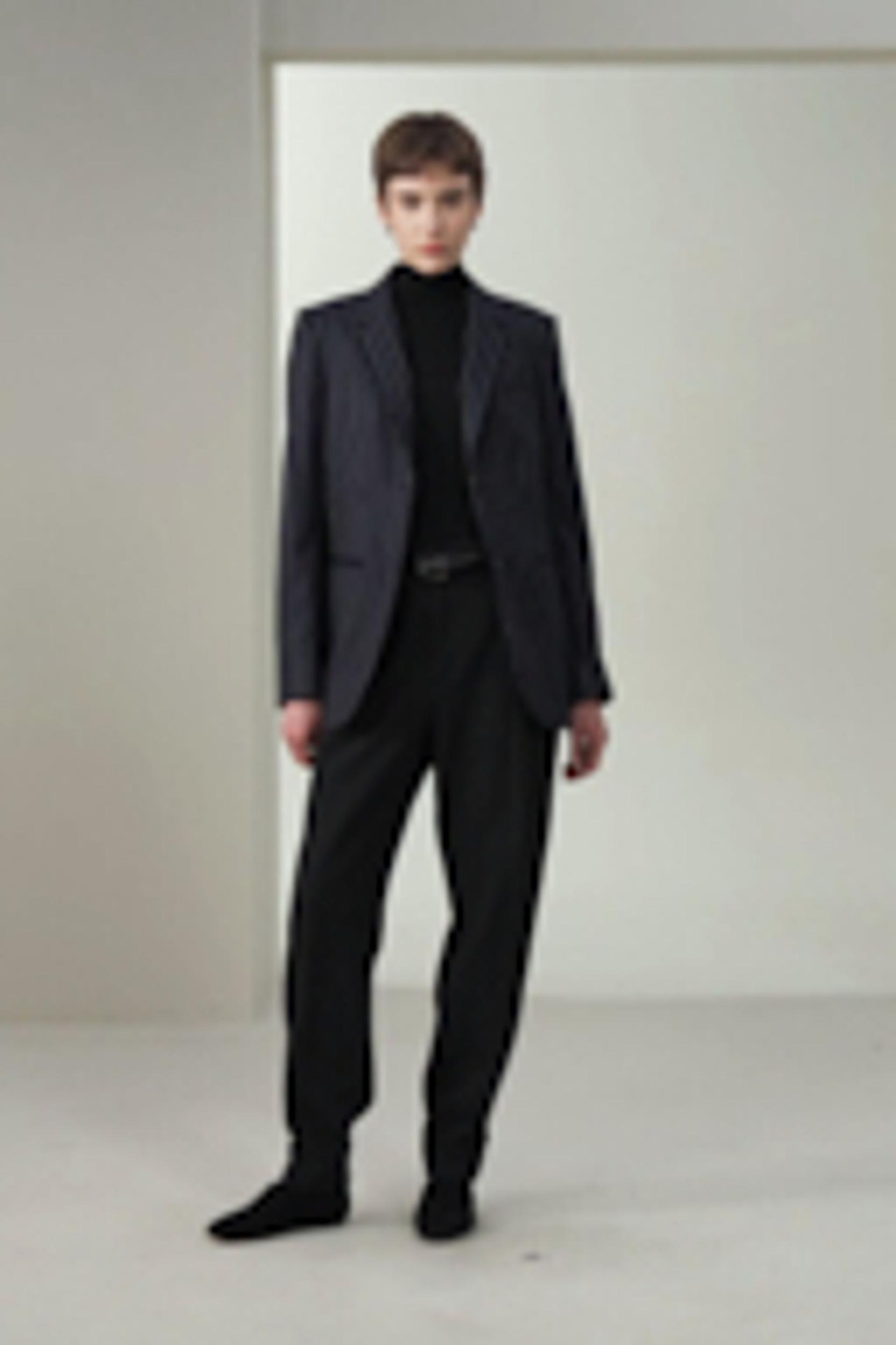 Single Breasted Striped Suit Jacket Product Image