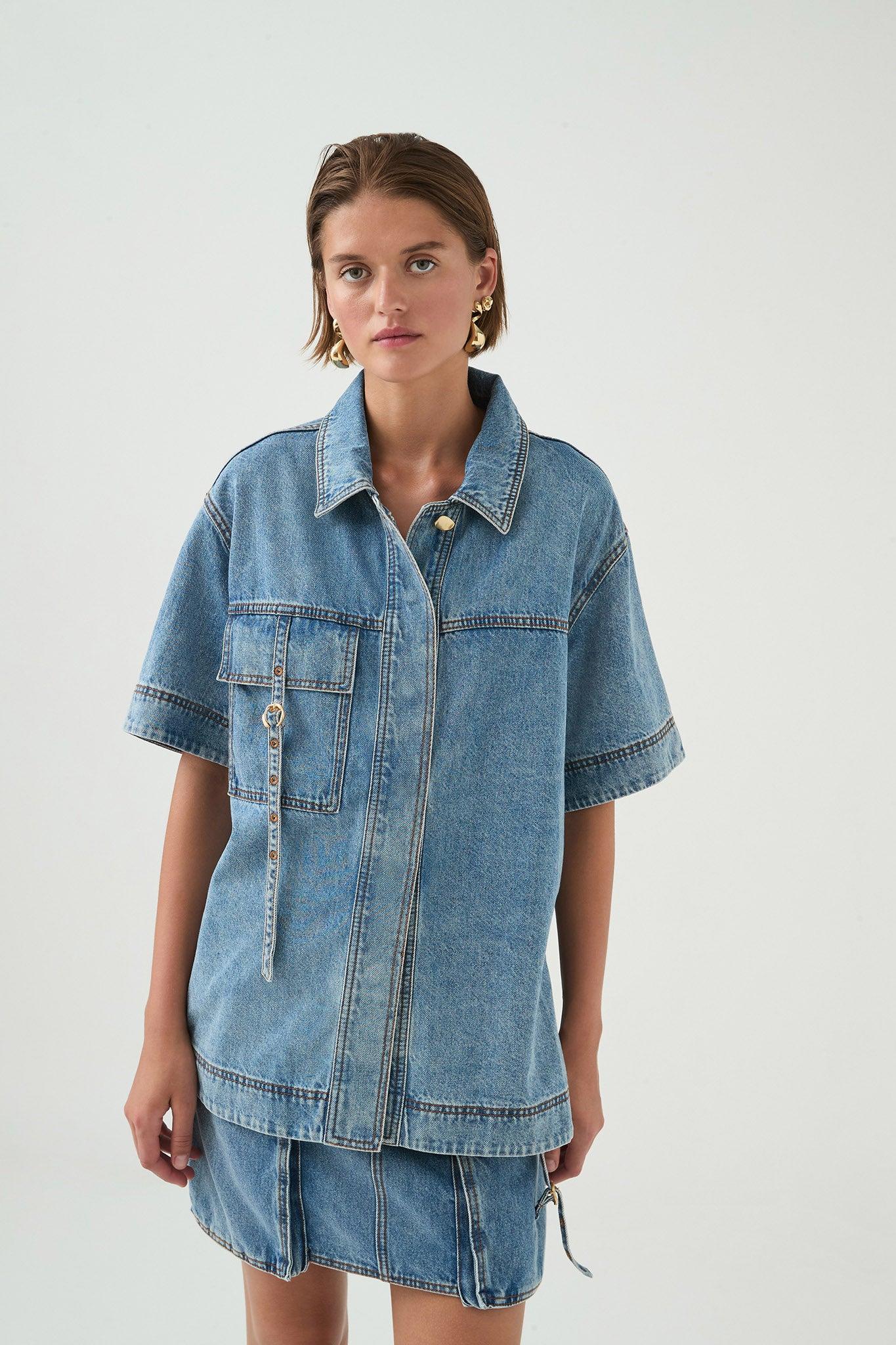 Juno Denim Shirt-COASTAL WASH / 4 Product Image