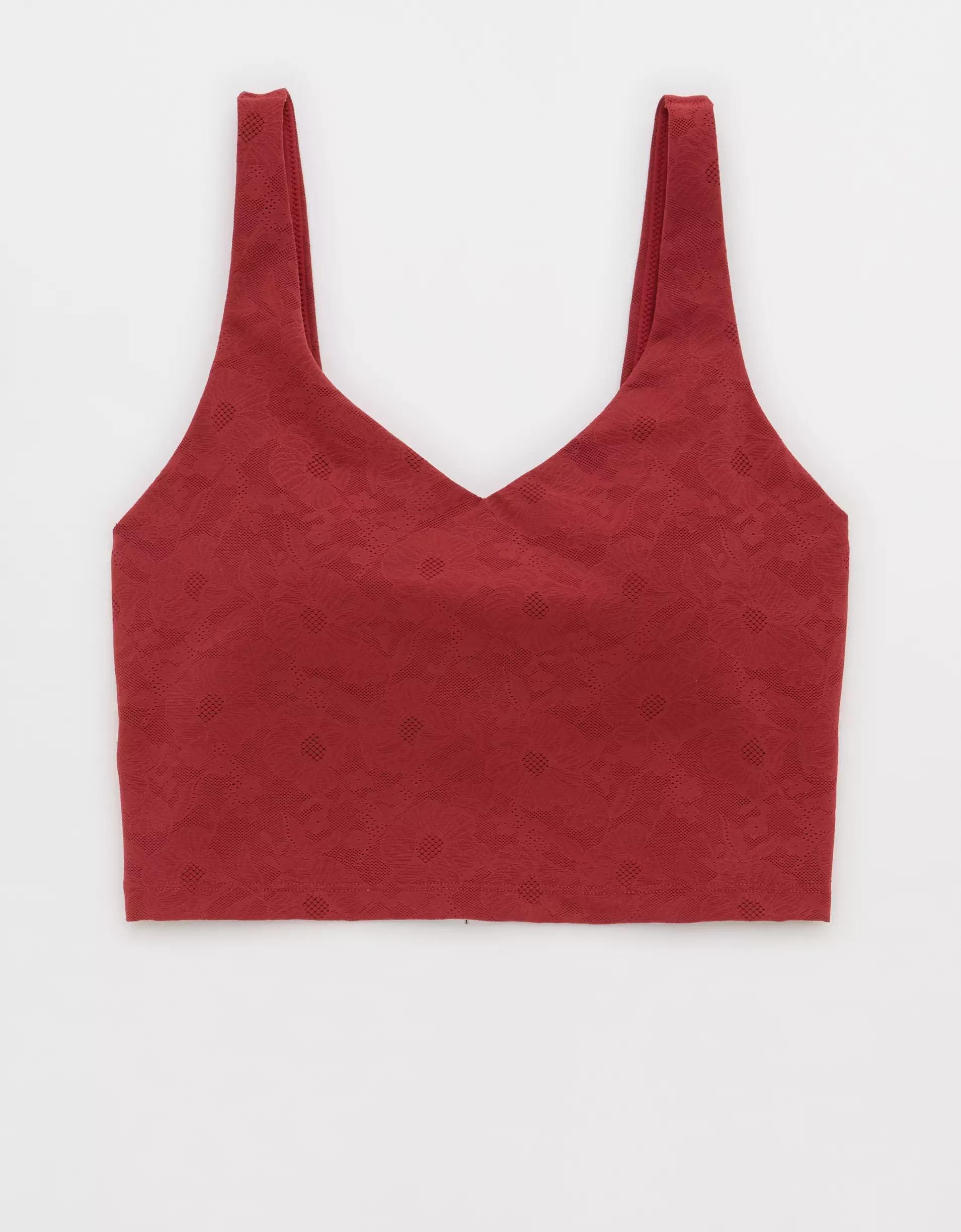 OFFLINE By Aerie Lace Low Key Longline Sports Bra Product Image