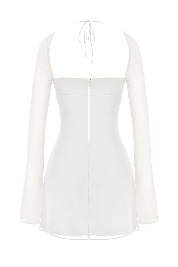 Babydoll  ivory chiffon halter mini dress Product Image