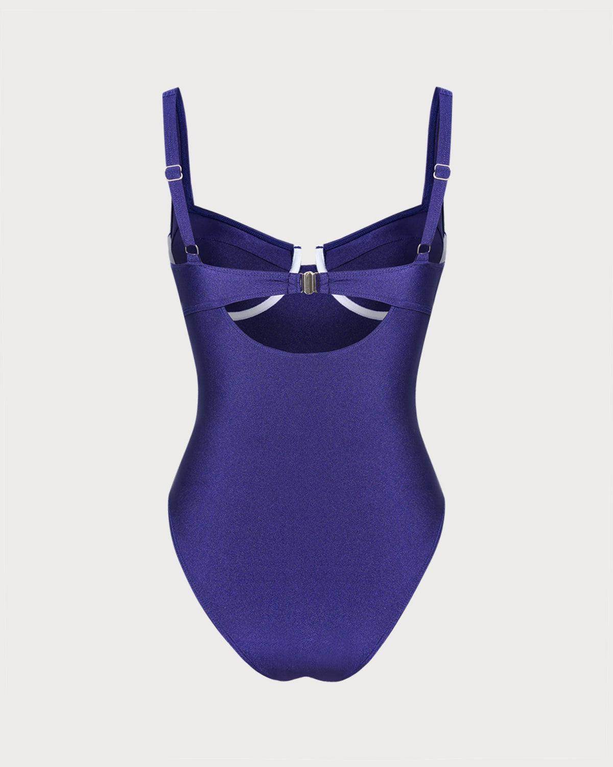 Navy Underwire One Piece Swimwear Product Image