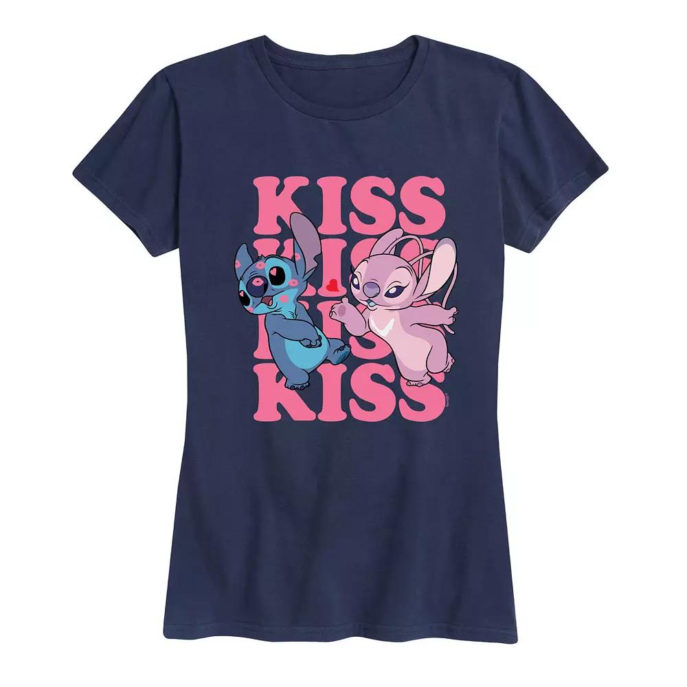 Disney's Lilo & Stitch Women's Kiss Repeated Graphic Tee,  Product Image
