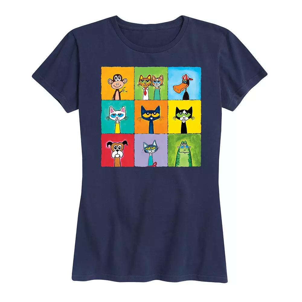 Women's Pete The Cat Family & Friends Collage Graphic Tee, Girl's,  Product Image