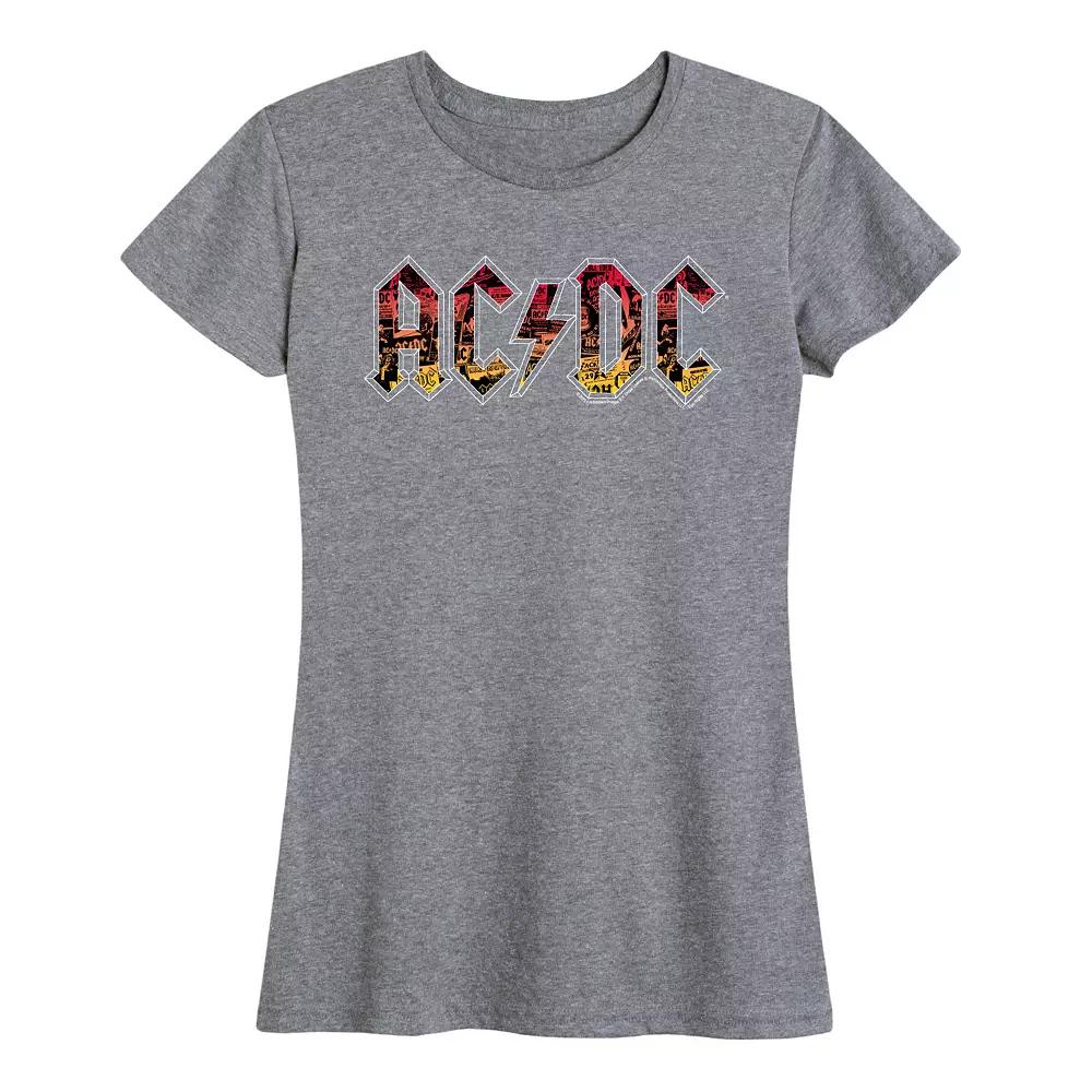 Women's ACDC Poster Texture Graphic Tee, Girl's,  Product Image
