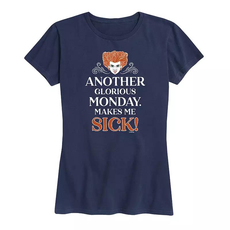 Disneys Hocus Pocus Womens Glorious Monday Graphic Tee, Girls Blue Product Image