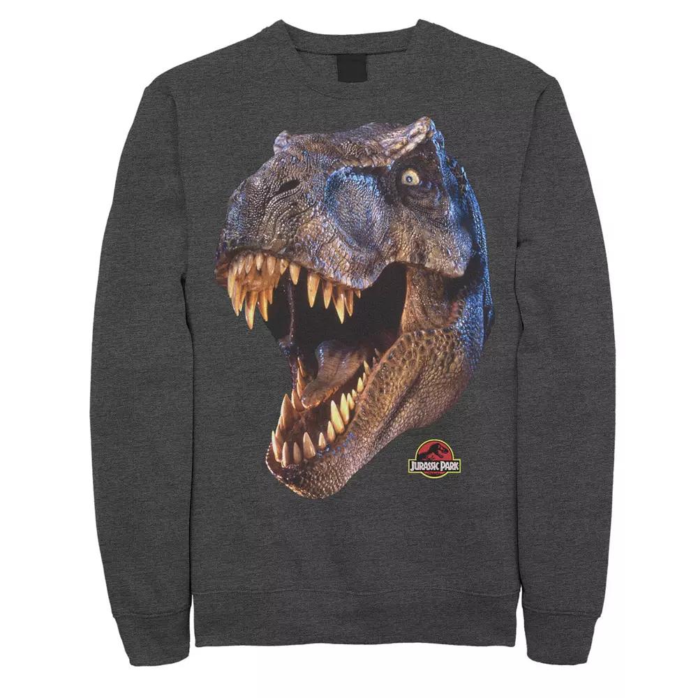 Men's Jurassic Park T-Rex Head Roar Fleece Graphic Pullover,  Product Image