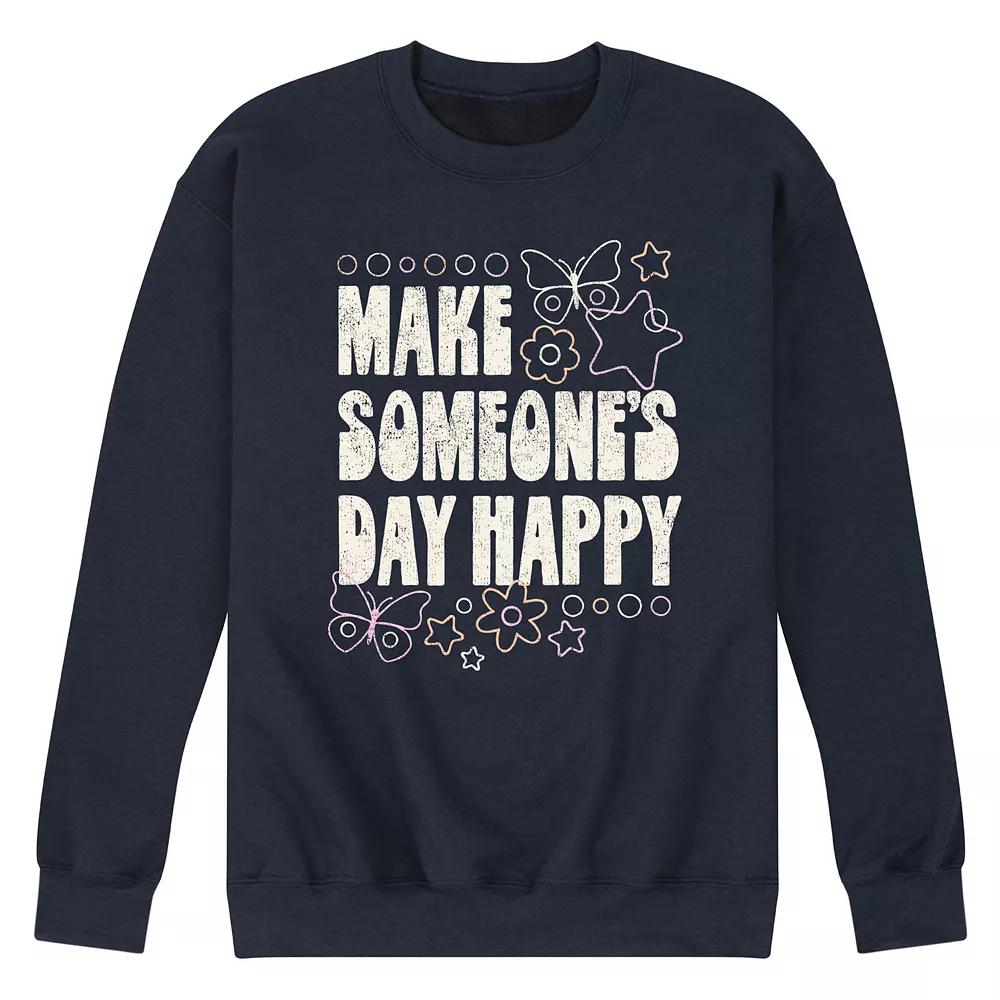 Men's Make Someone's Day Happy Fleece Sweatshirt,  Product Image
