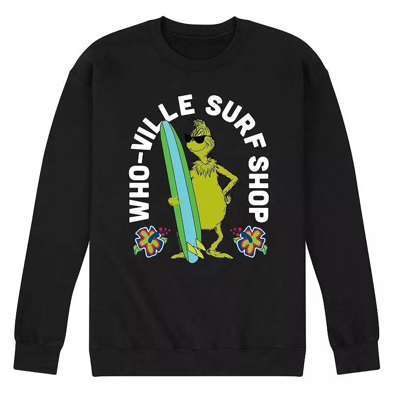 Men's Dr. Seuss The Grinch Whoville Surf Shop Fleece Sweatshirt,  Product Image