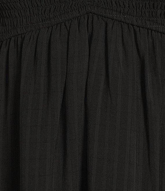 Allison & Kelly Textured Woven V-Neck Flutter Sleeve Smocked Dress Product Image