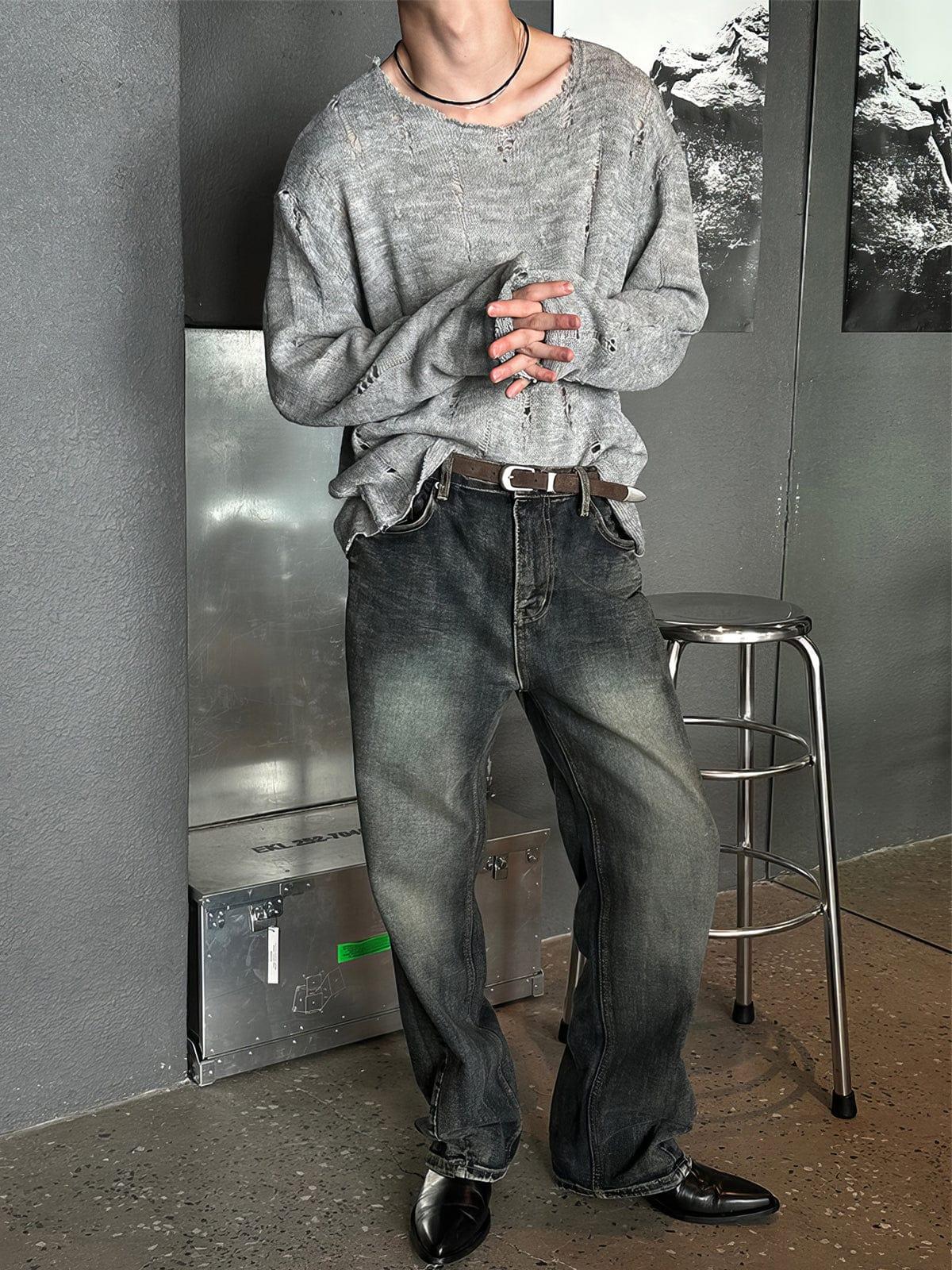 RT No. 12592 KNIT DISTRESSED LONGSLEEVE Product Image