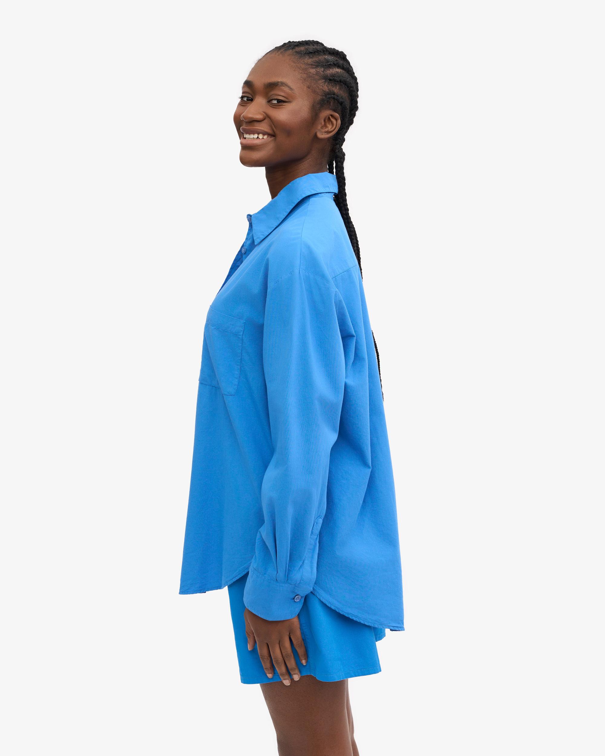 Organic Oversized Shirt - Navy Blue Product Image