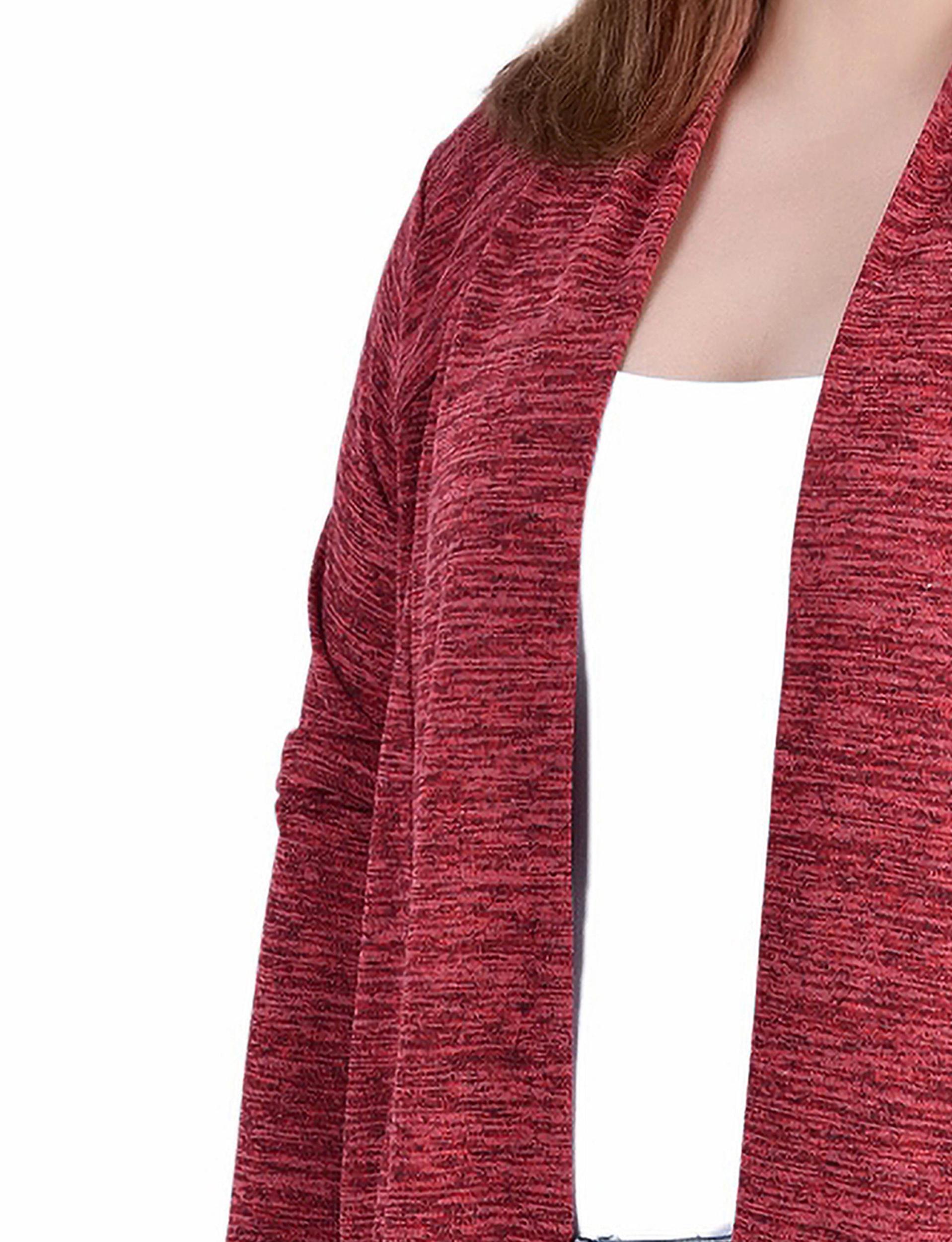 Burgundy Long Sleeve Cardigan - Plus Product Image
