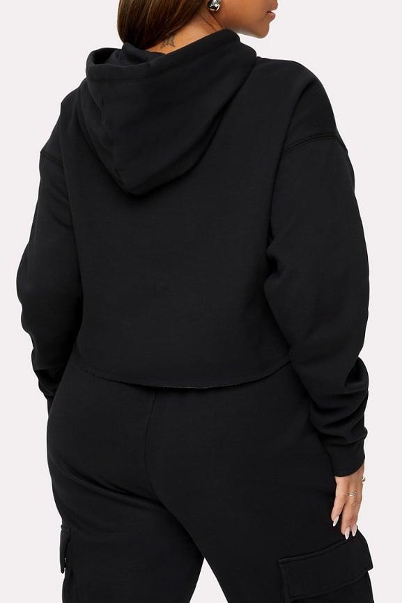 Cozy Fleece Everyday Cropped Hoodie Product Image