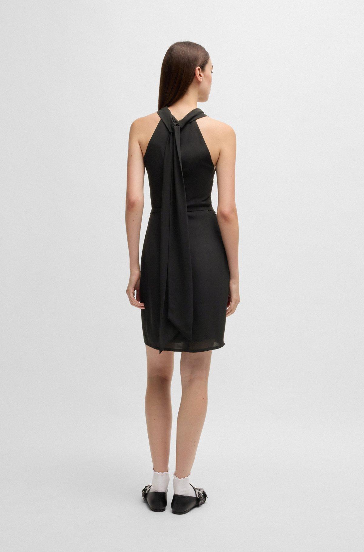 Sleeveless dress with stand collar and cut-out detail Product Image