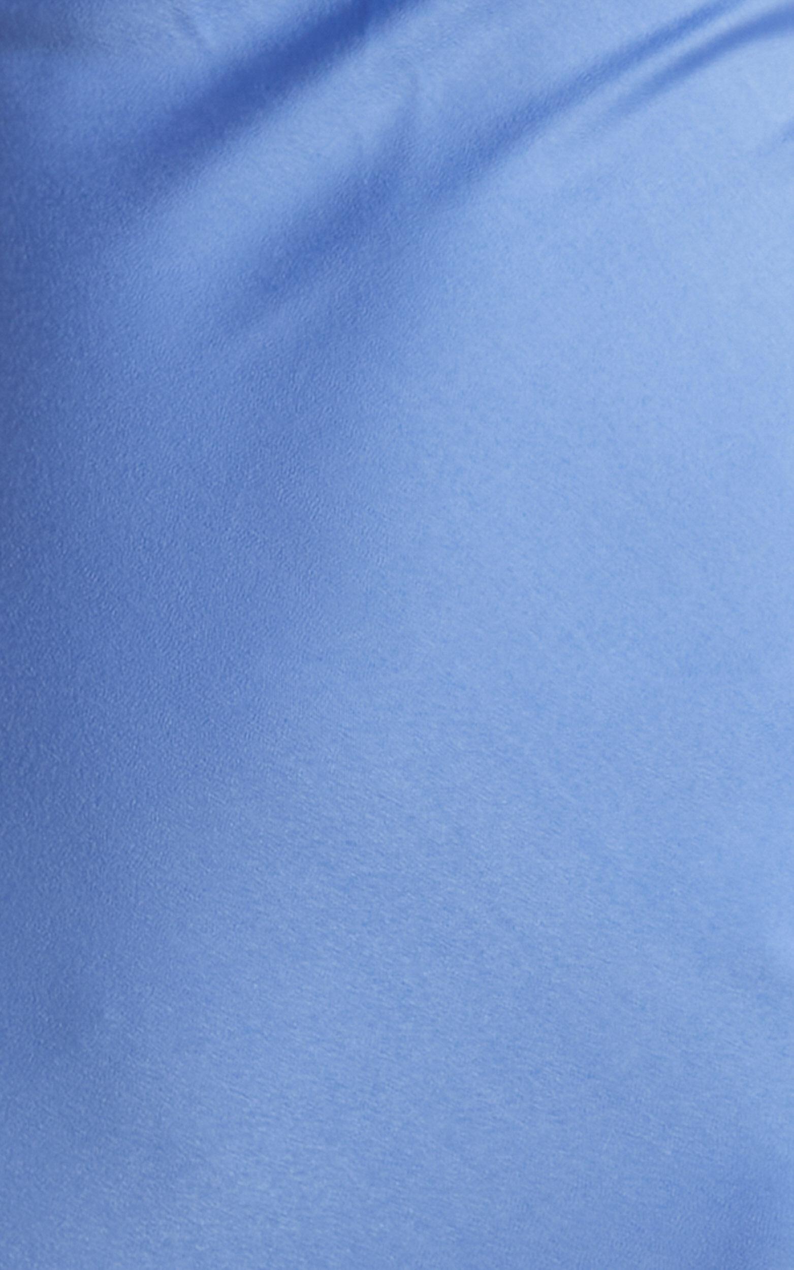 Sophie Maxi Dress - Cowl Neck Cross Back Dress in Blue Product Image