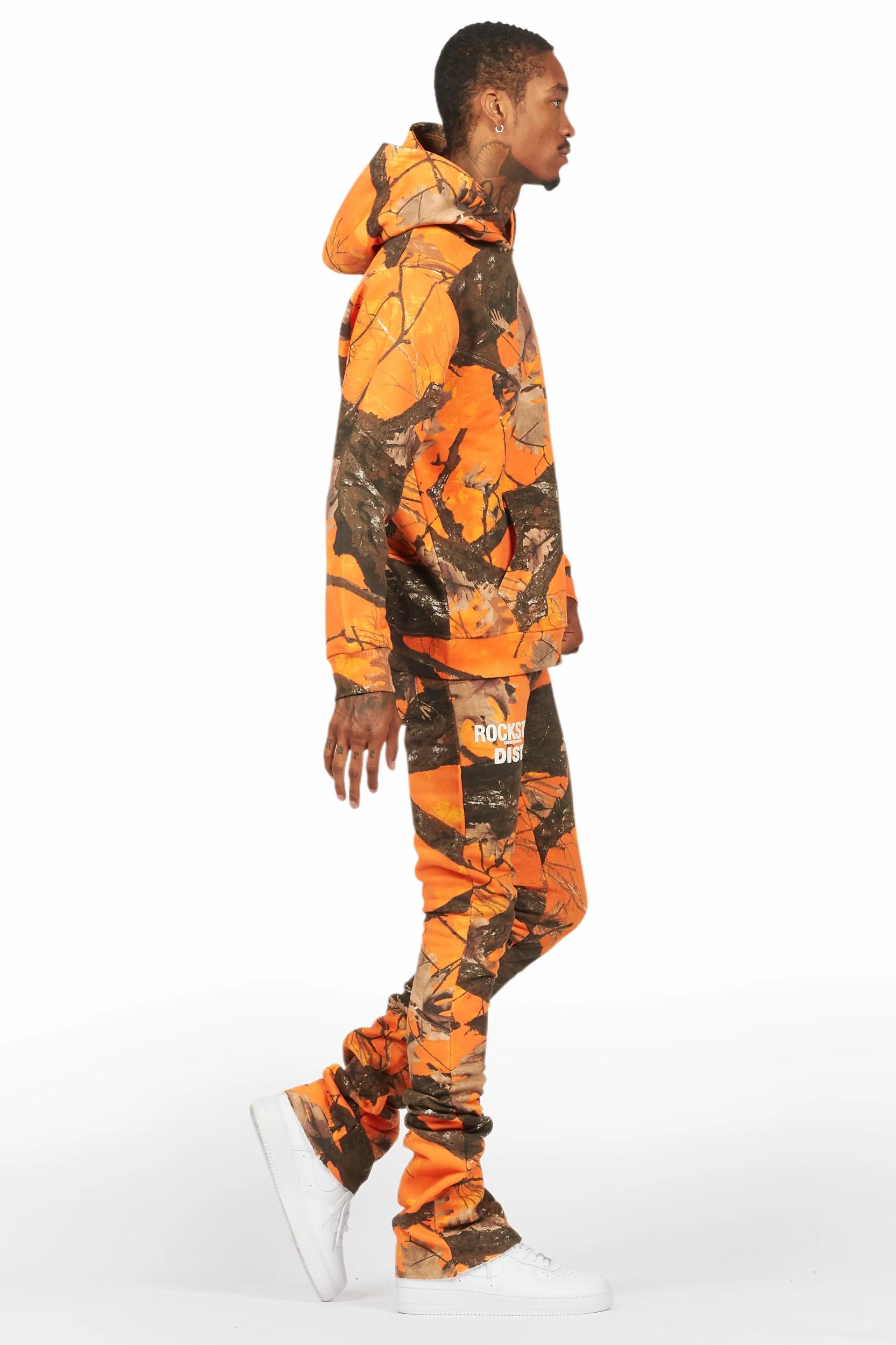 Tabby Orange Graphic Stacked Flare Track Set Male Product Image
