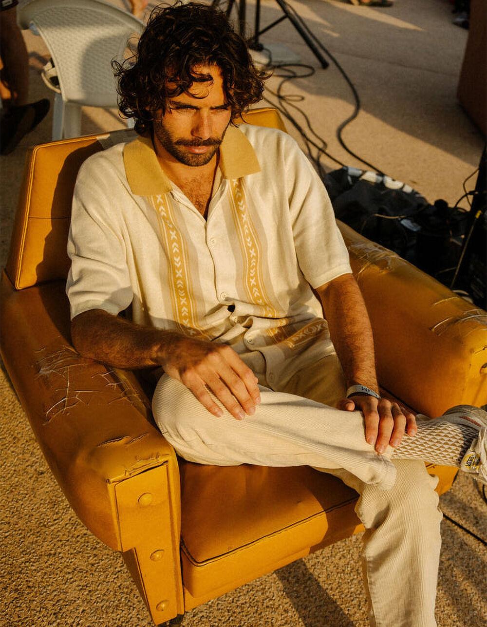 RHYTHM Loma Mens Button Up Shirt - NATURAL Product Image