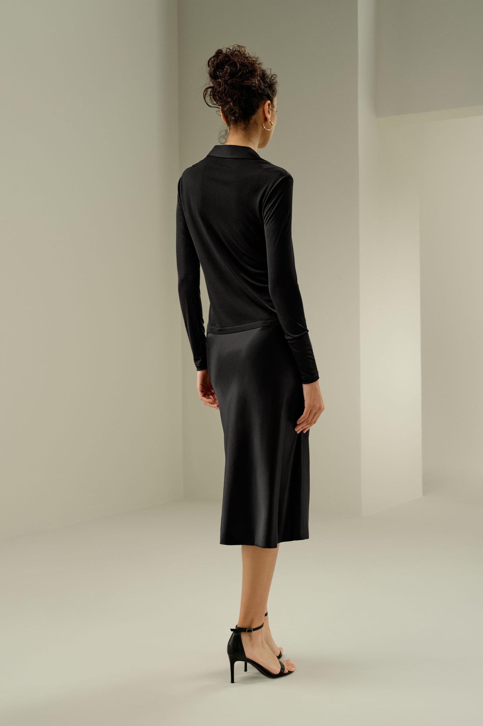 Basic Slim Silk Jersey Shirt Product Image