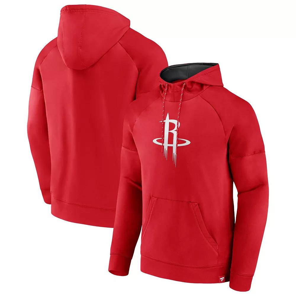 Men's Fanatics  Red Houston Rockets Iconic Defender Raglan Fleece Pullover Hoodie, Size: Medium Product Image