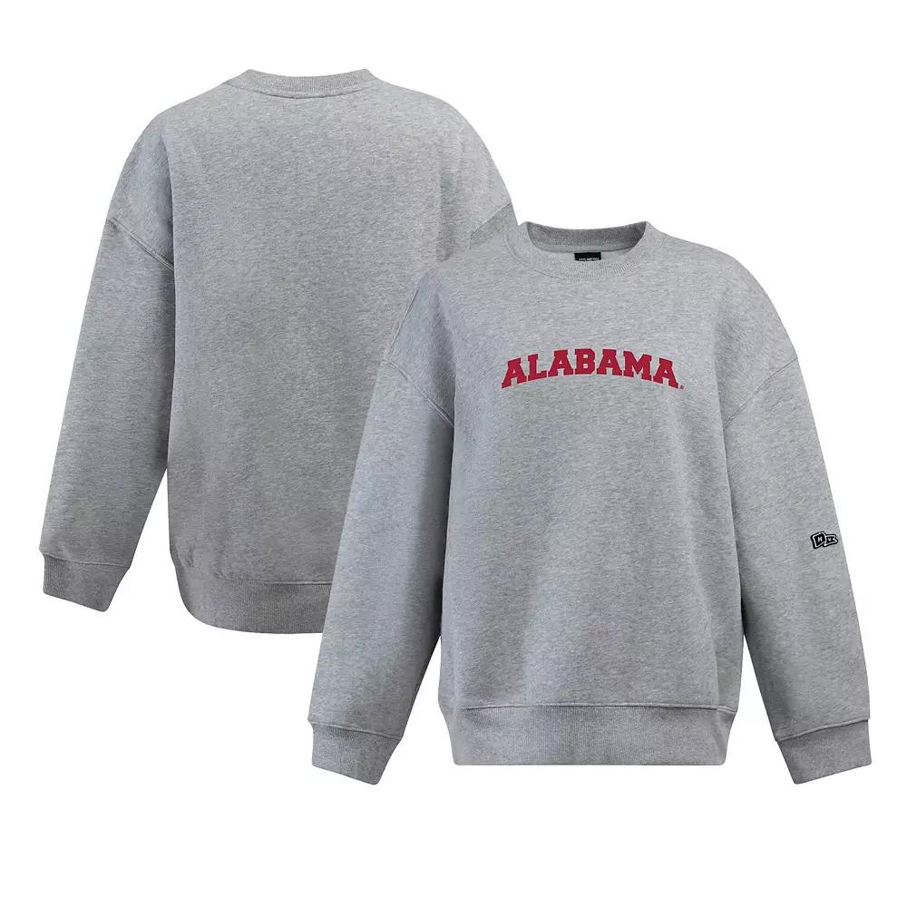 Women's Hype and Vice Heather Gray Alabama Crimson Tide Offside Pullover Sweatshirt, Size: XXL, Grey Product Image