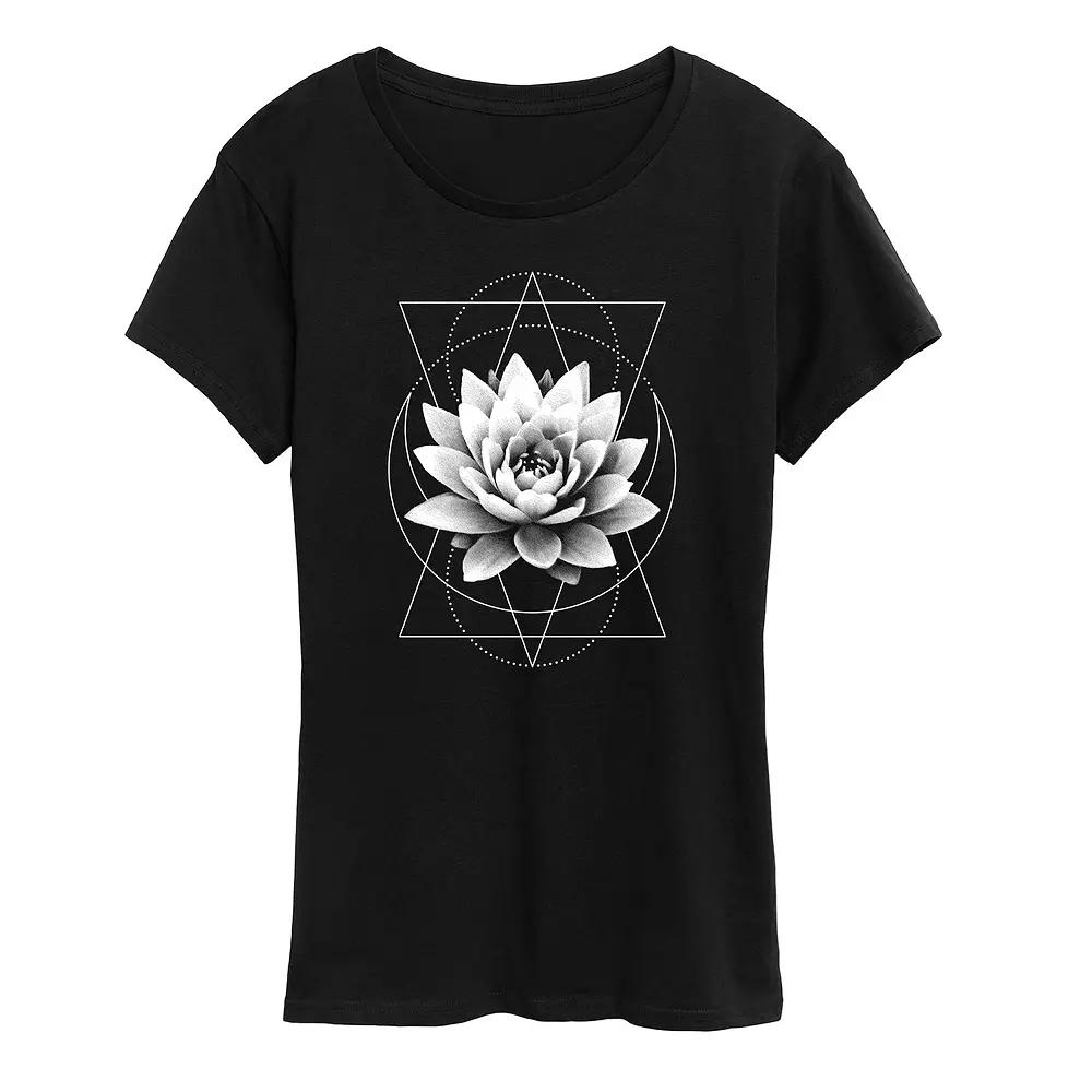 Women's Lotus Flower Moon Graphic Tee,  Product Image