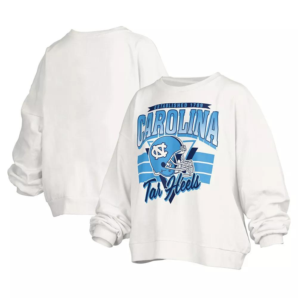 Women's Pressbox White North Carolina Tar Heels Janice Retro Logo Over Product Image