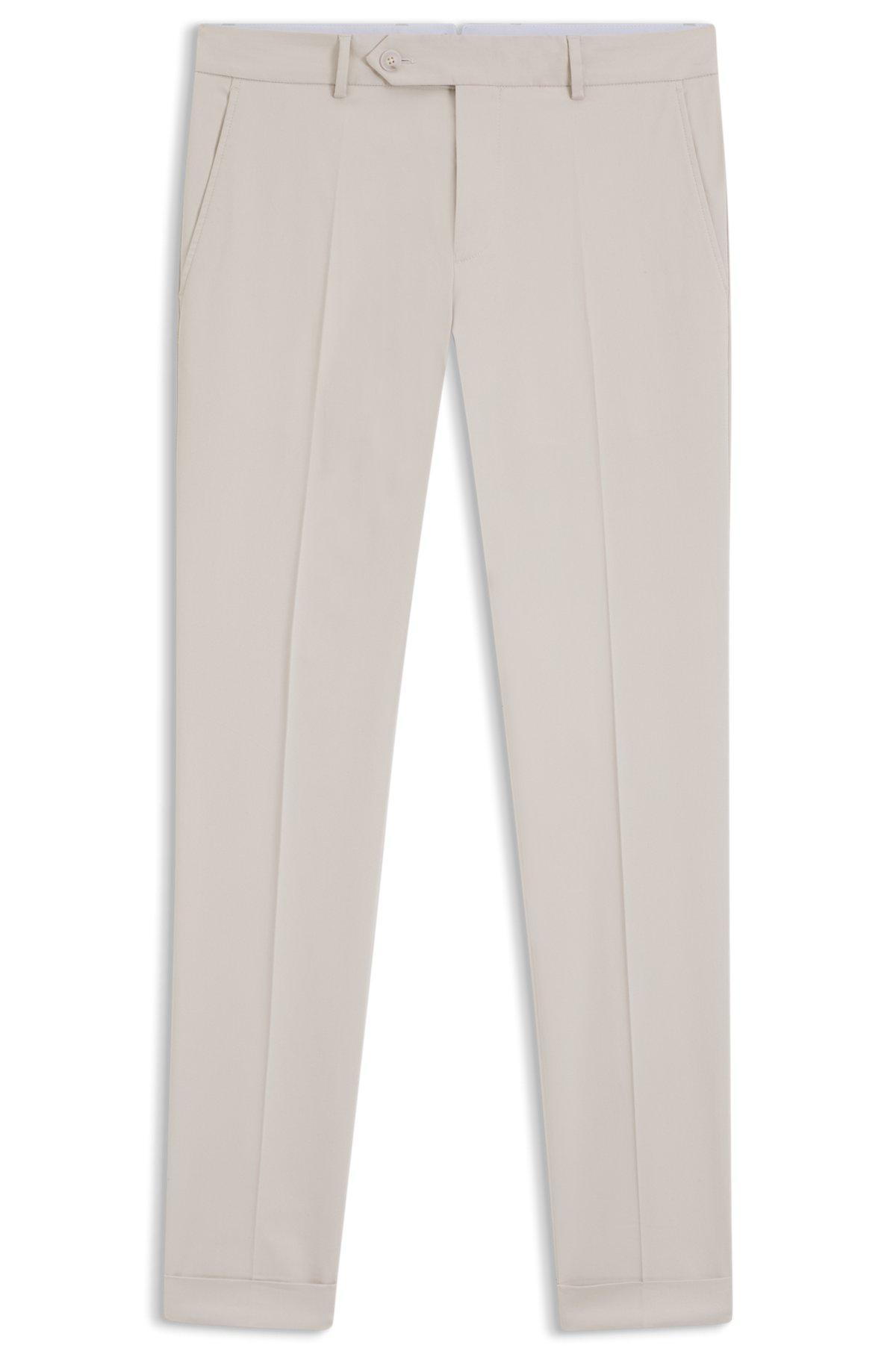 Washable slim-fit trousers in stretch cotton Product Image